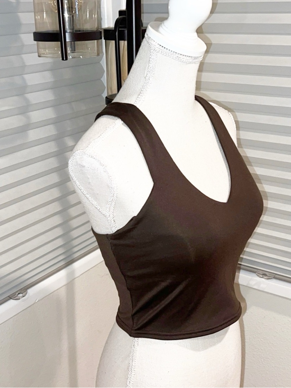 ALO Yoga Airbrush Real Bra Tank Brown - Picture 6 of 8